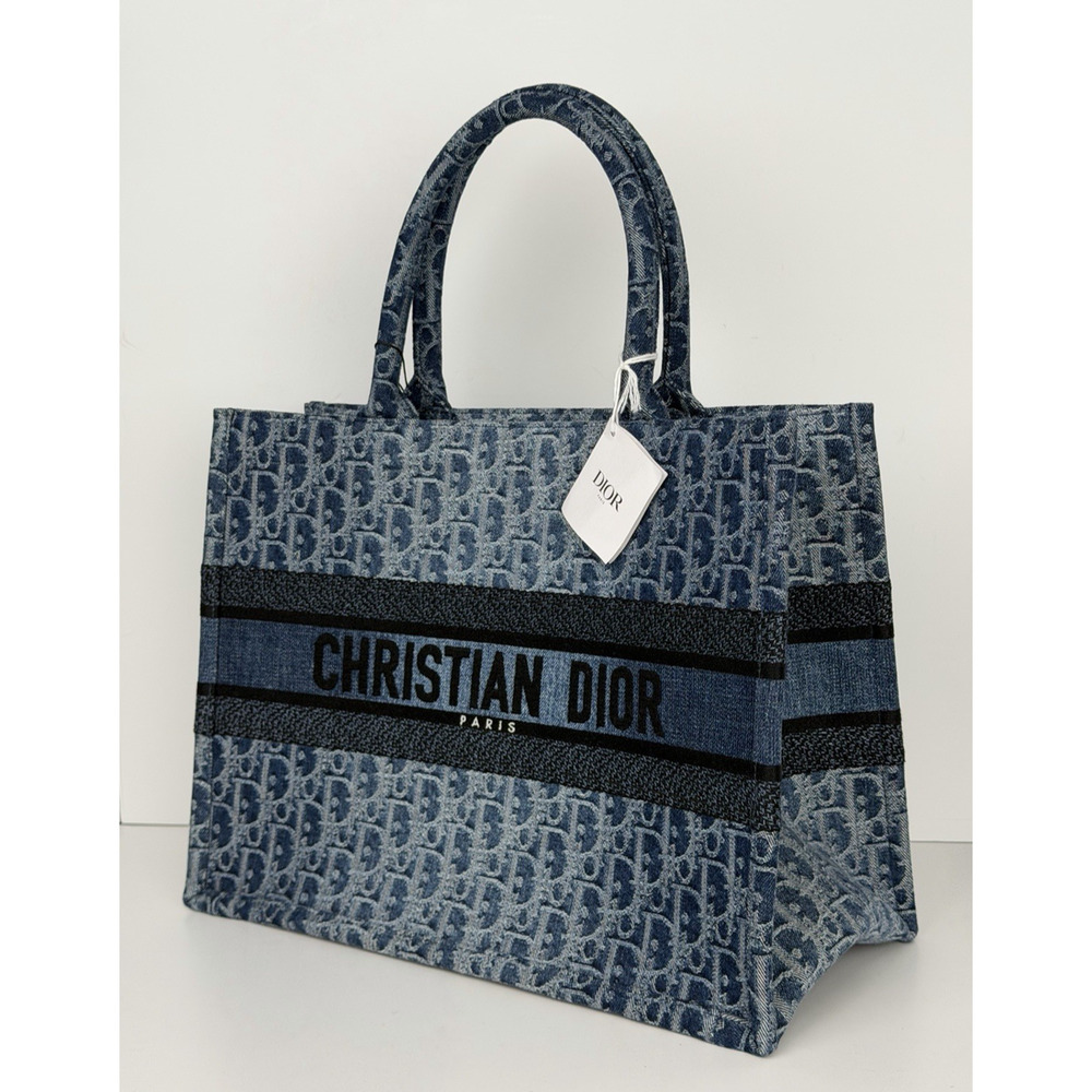 Christian Dior Oblique Denim Medium Book Tote Blue (2024) C-7